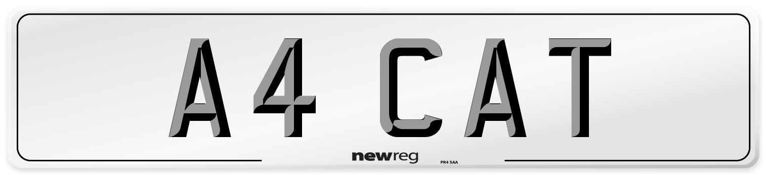 A4 CAT Number Plate from New Reg